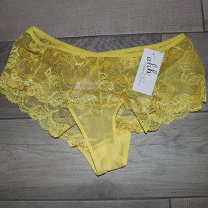 Yellow Lace Panties Lingerie Size Medium Ahh by Rhonda Shear